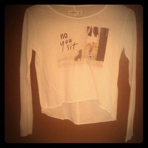 Abercrombie long sleeve belly cropped top